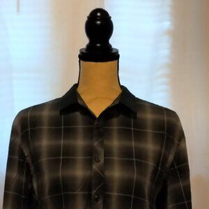 Gray and black plaid shirt